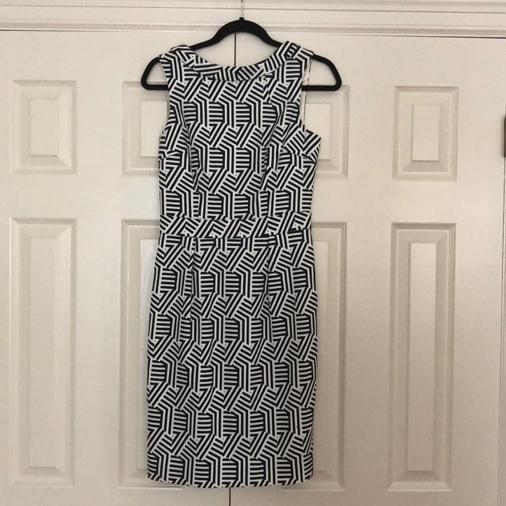 Boden Navy and White Fully Lined Dress
